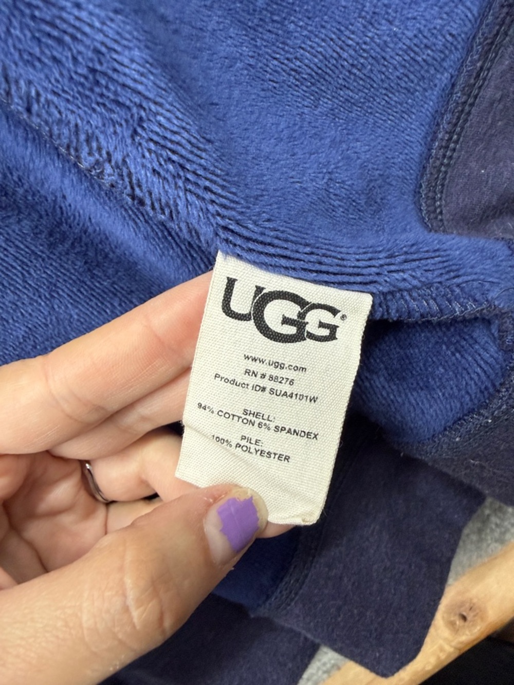 UGG Long Sleeve Duffield Robe Pajama Blue Womens S Sleep Sleepwear - Picture 3 of 11